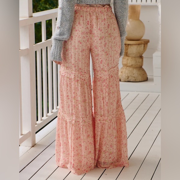 Free People Pink Floral Emmaline Pants - Picture 2 of 7